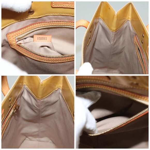 LOUIS VUITTON Monogram Vernis Reade MM Hand Bag Beige - Picture 15 of 16